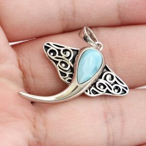 Larimar Necklace, 925 Sterling Silver, Gemstone PendanJewelry, Gifts for Women